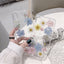 Fashion Glitter Real Dry Pressed Flower Phone Case Transparent Silicone Cover For iPhone 14