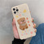 Compatible with Apple , Cute Cartoon Mobile Phone Case Exquisite Embroidery Mobile Phone Case Protective Cover Lens Protection - MyMobile