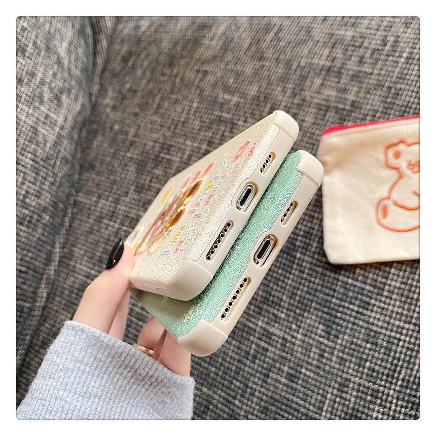 Compatible with Apple , Cute Cartoon Mobile Phone Case Exquisite Embroidery Mobile Phone Case Protective Cover Lens Protection - MyMobile