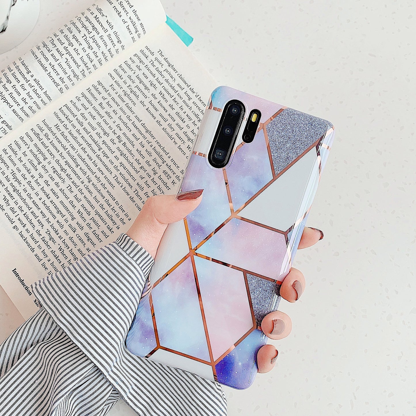 Electroplated marble mobile phone case For Huawei P30 pro