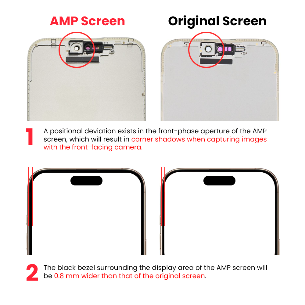 AMPLUS Soft OLED Assembly for iPhone 16 Pro Max Screen Replacement (120HZ, Compatible for IC chip transfer)