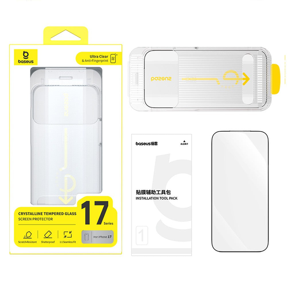 Baseus Crystal Diamond Series HD Tempered Glass Dust-free Chamber II For iPhone 17