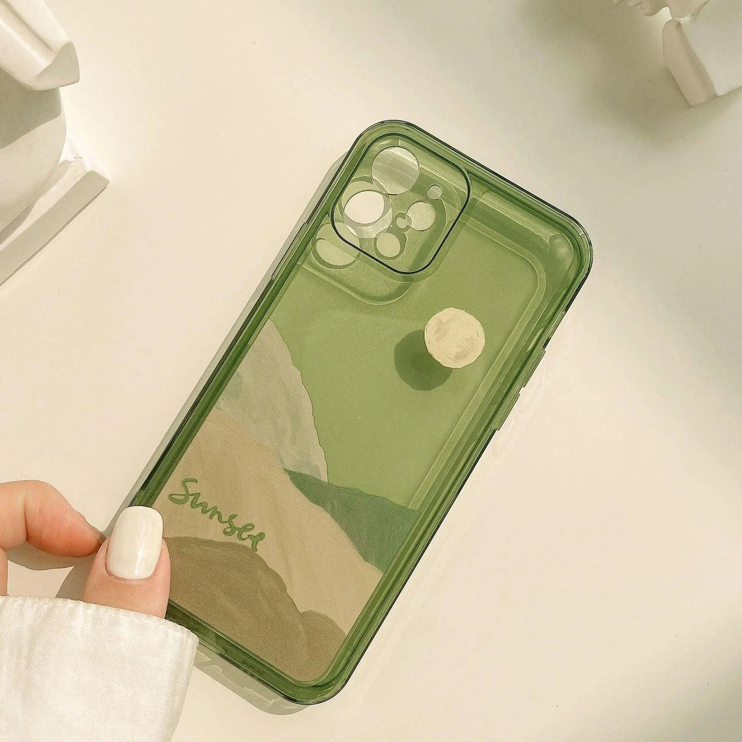 Creative Retro Phone Case Transparent Green All Inclusive - MyMobile