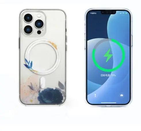 Magnetic Mobile Phone Case Transparent Wireless Charging Online Only