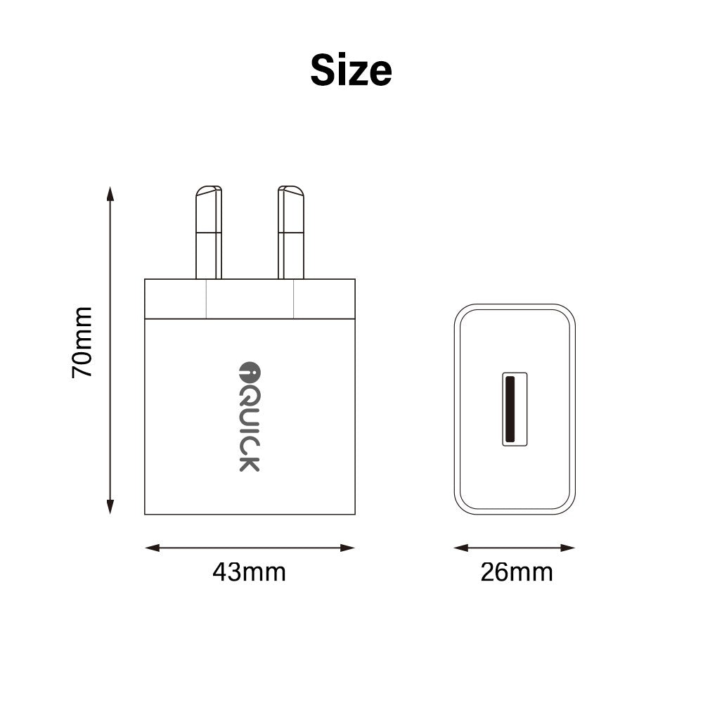 iQuick 18W QC3.0 USB-A Charging Adapter