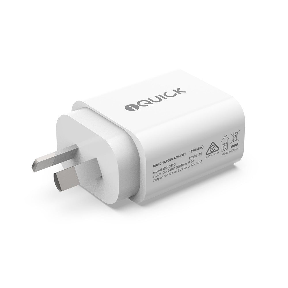 iQuick 18W QC3.0 USB-A Charging Adapter