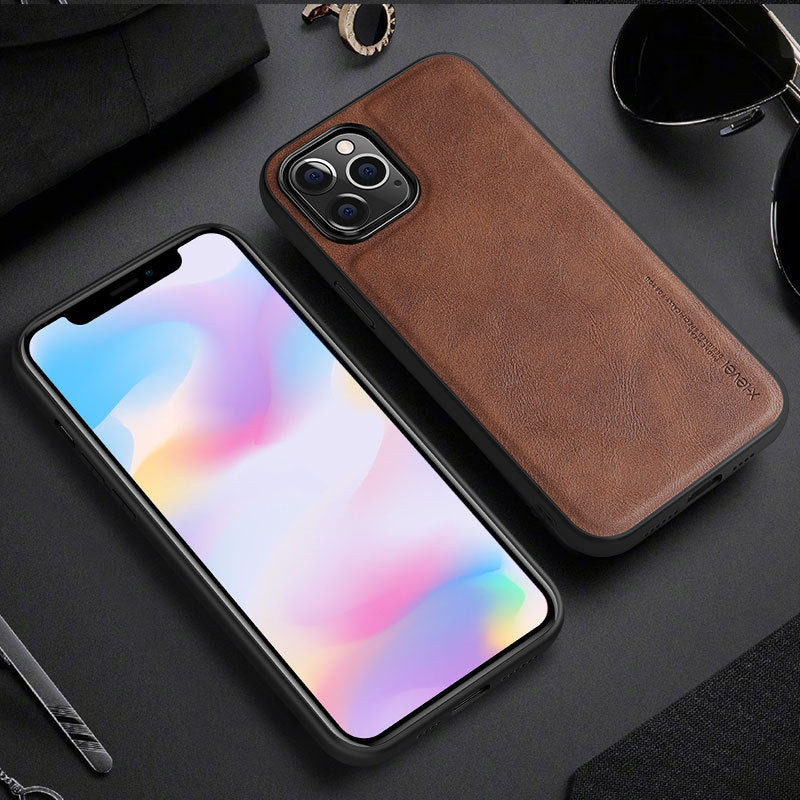 Plain Leather Phone Case For iPhone 14