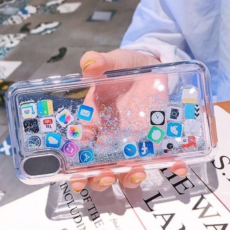 Glittering mobile phone case For iPhone 15