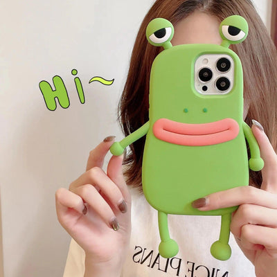 Funny Silicone 3D Frog Phone Case For IPhone 14 13 11 12 Pro Max XS XR X 7 8 Plus SE Cartoon Cute Shockproof Bumper Cover Online Only