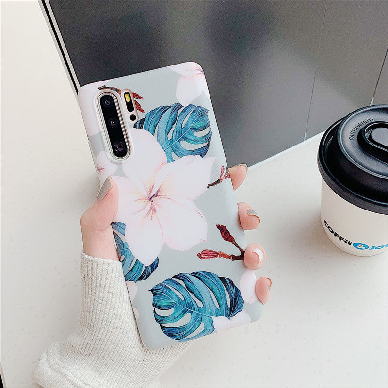 Flower frosted leaf phone case For Huawei P40