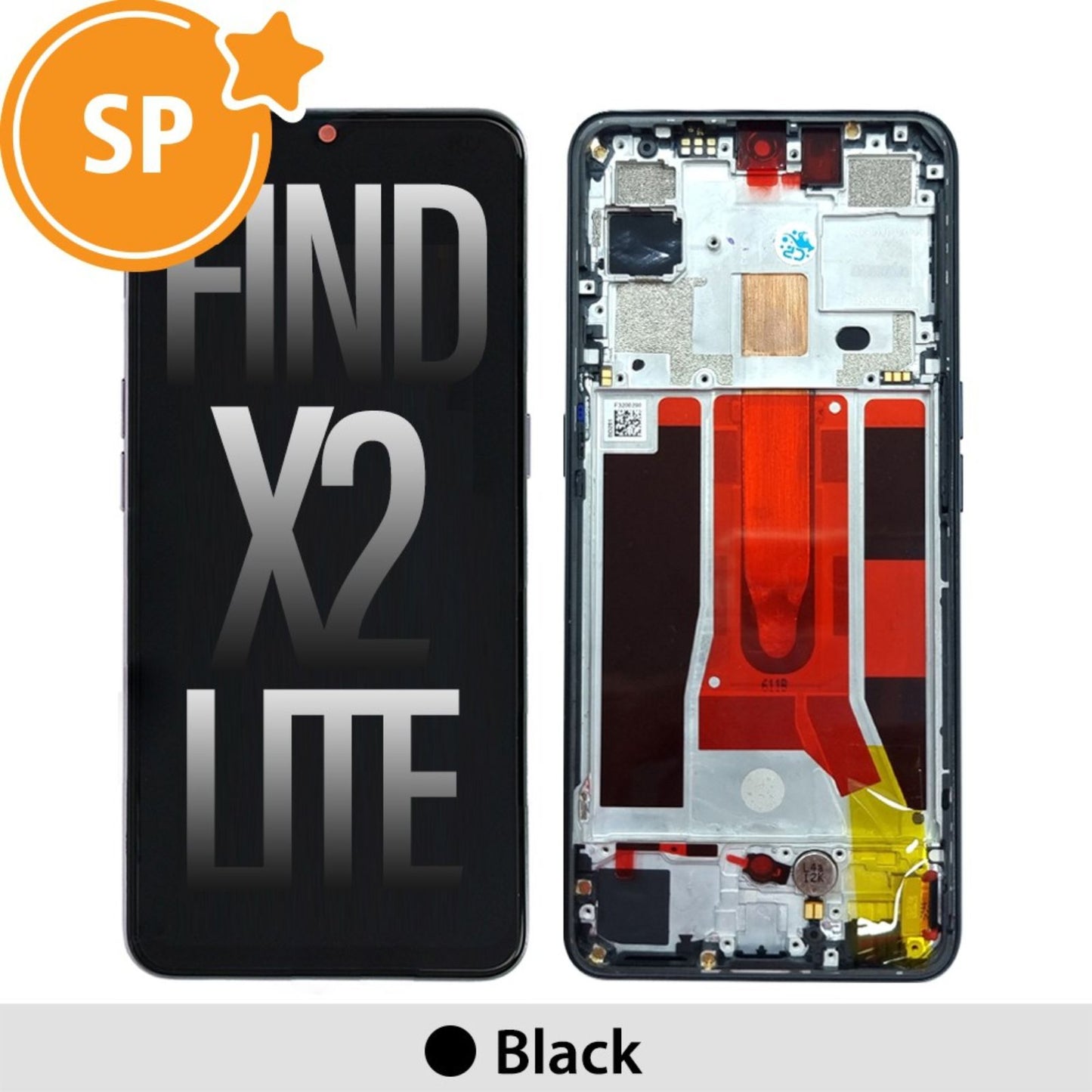 (Service Pack) LCD Screen Repair for OPPO Find X2 Lite 4903624 with Frame -Black MyMobile