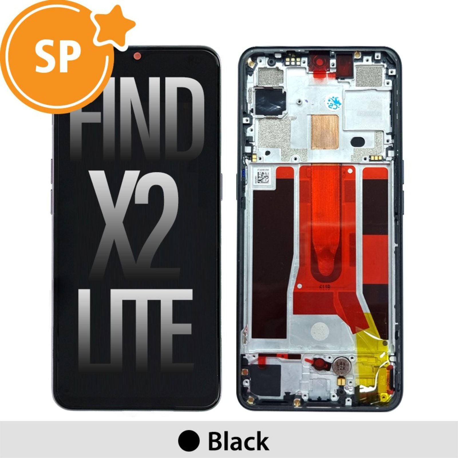 (Service Pack) LCD Screen Repair for OPPO Find X2 Lite 4903624 with Frame -Black MyMobile