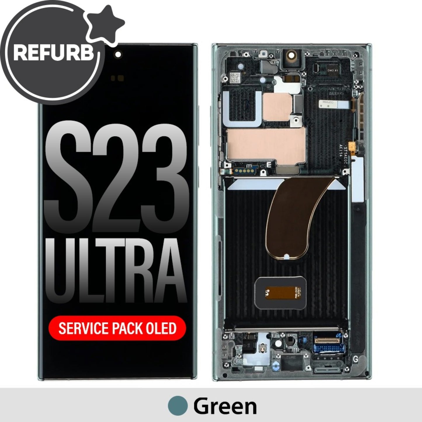 Samsung Galaxy S23 Ultra 5G S918B REFURB OLED Screen Replacement (SERVICE PACK SCREEN REFURBISH NEW FRAME ASSEMBLED )