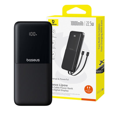 Baseus Lipow Dual-Cable Power Bank with Digital Display 10000mAh 22.5W - MyMobile