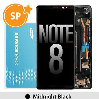 Samsung Galaxy Note 8 N950F OLED Screen Replacement Digitizer GH97-21065A21066A21108A (Service Pack)-Midnight Black