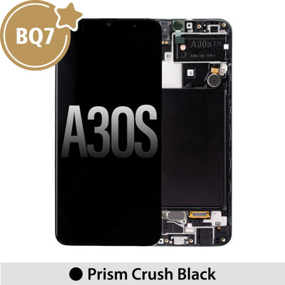 BQ7 Samsung Galaxy A30s A307F OLED Screen Replacement Digitizer with Frame-Prism Crush Black (As the same as service pack, but not from official Samsung)