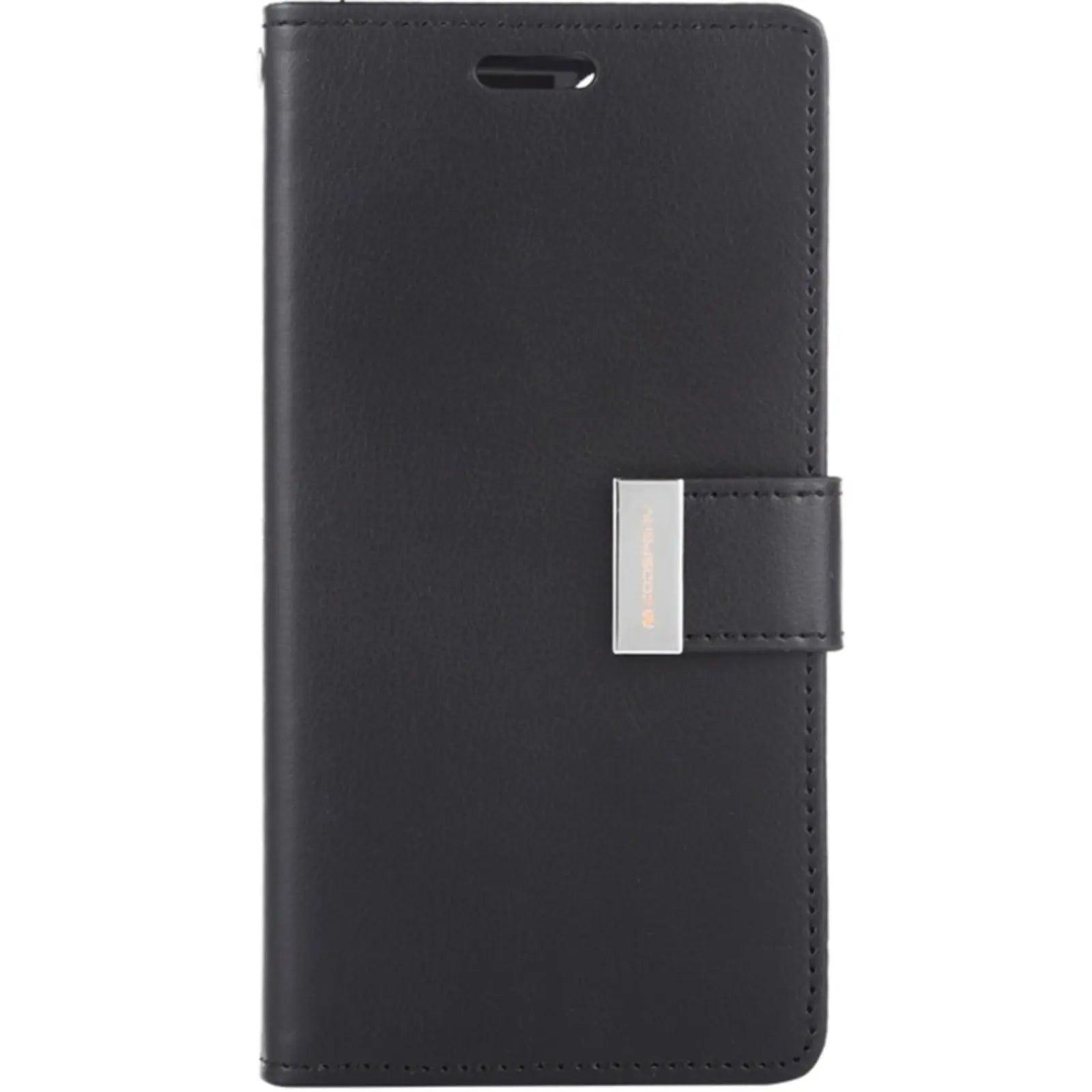 Mercury Rich Diary Case for iPhone 15 Plus Black