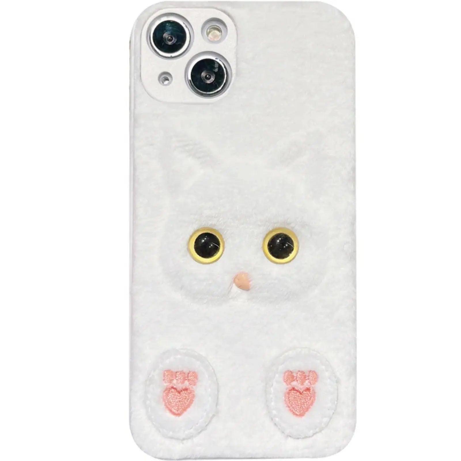 Plush Three-dimensional Cat Eyes Mobile Phone Case Anti-fall - MyMobile