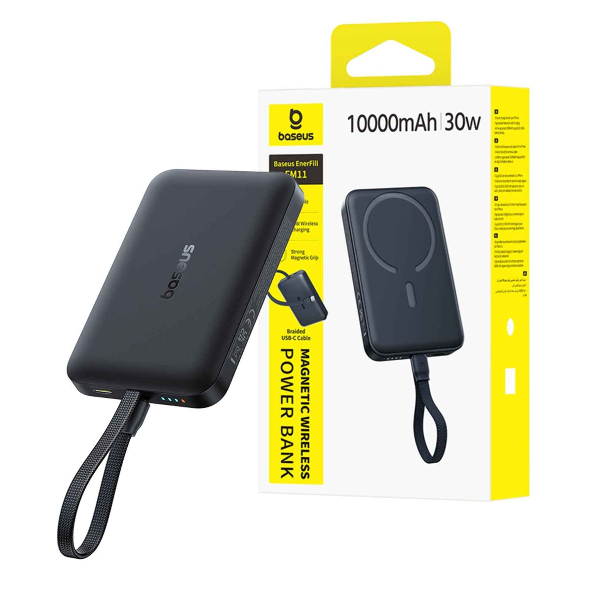 Baseus EnerFill FM11 Magnetic Power Bank with Built-in USB Cable 10000mAh 30W