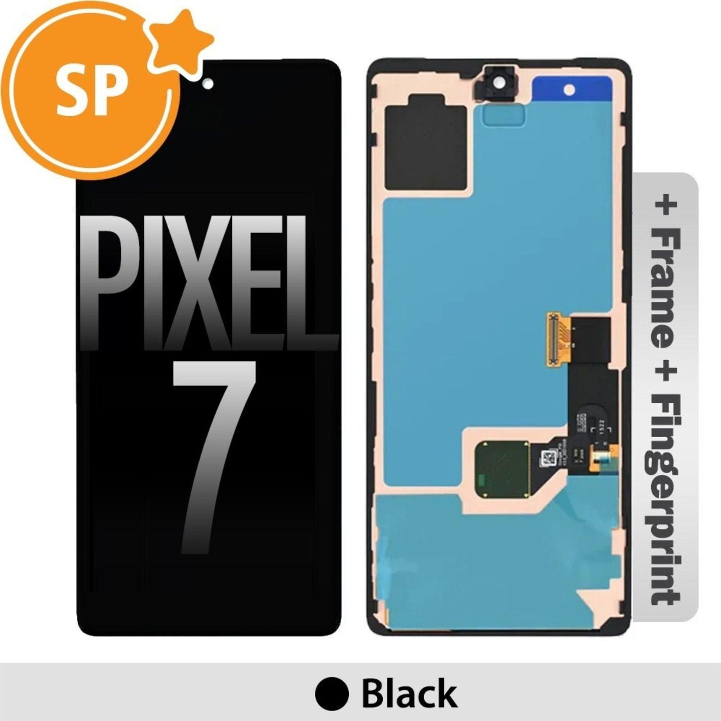 (Service Pack) LCD Screen Repair for Google Pixel 7 (GVU6C, GQML3) G949-00322-01 with Frame and Fingerprint -Black MyMobile