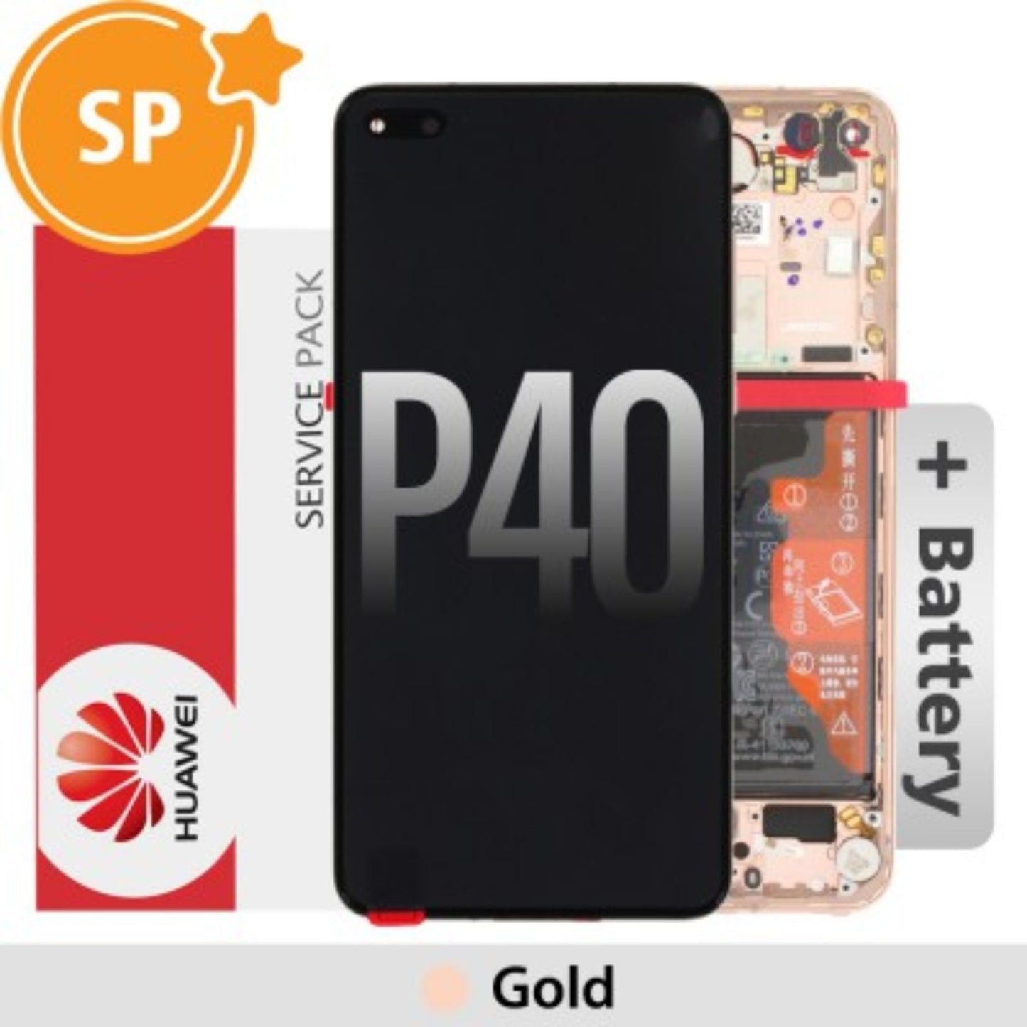 (Service Pack) LCD Screen Repair for Huawei P40 02353MFV -Gold