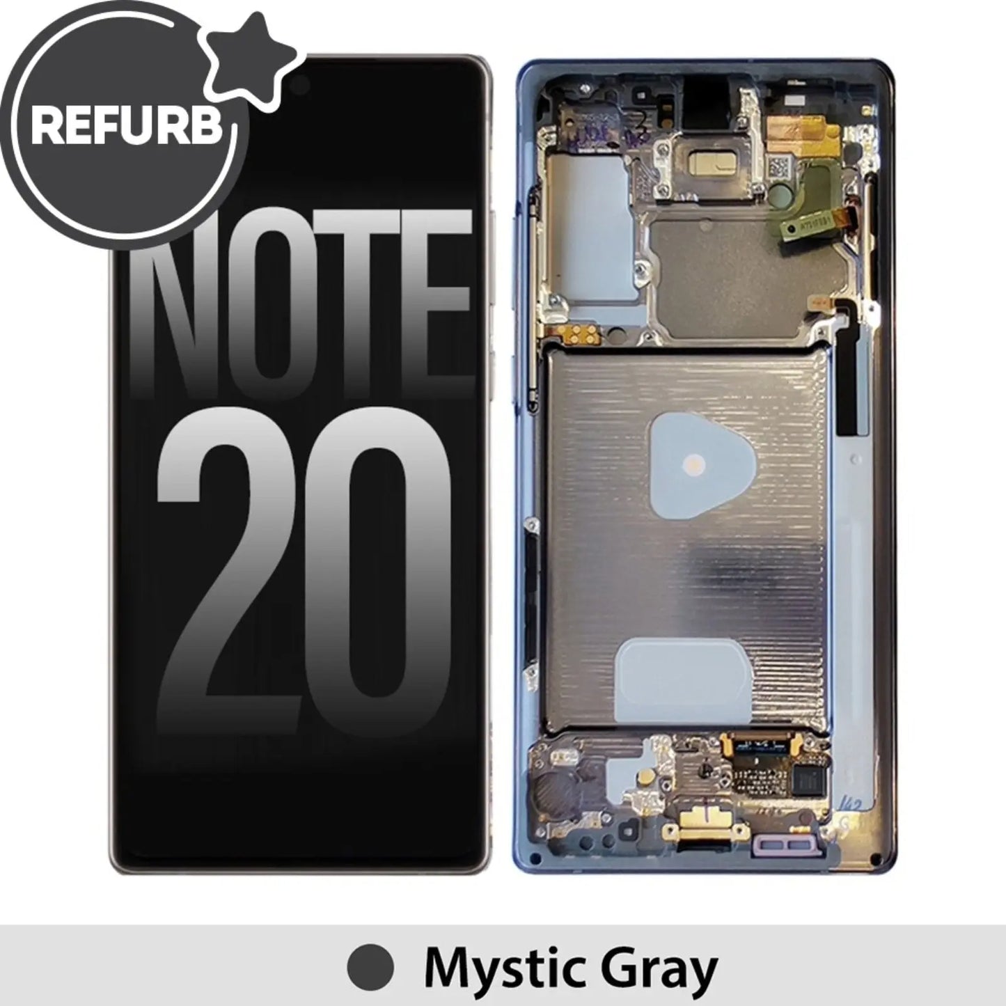 REFURB OLED Screen Replacement With Frame For Samsung Galaxy Note 20 N980F-Mystic Gray - MyMobile