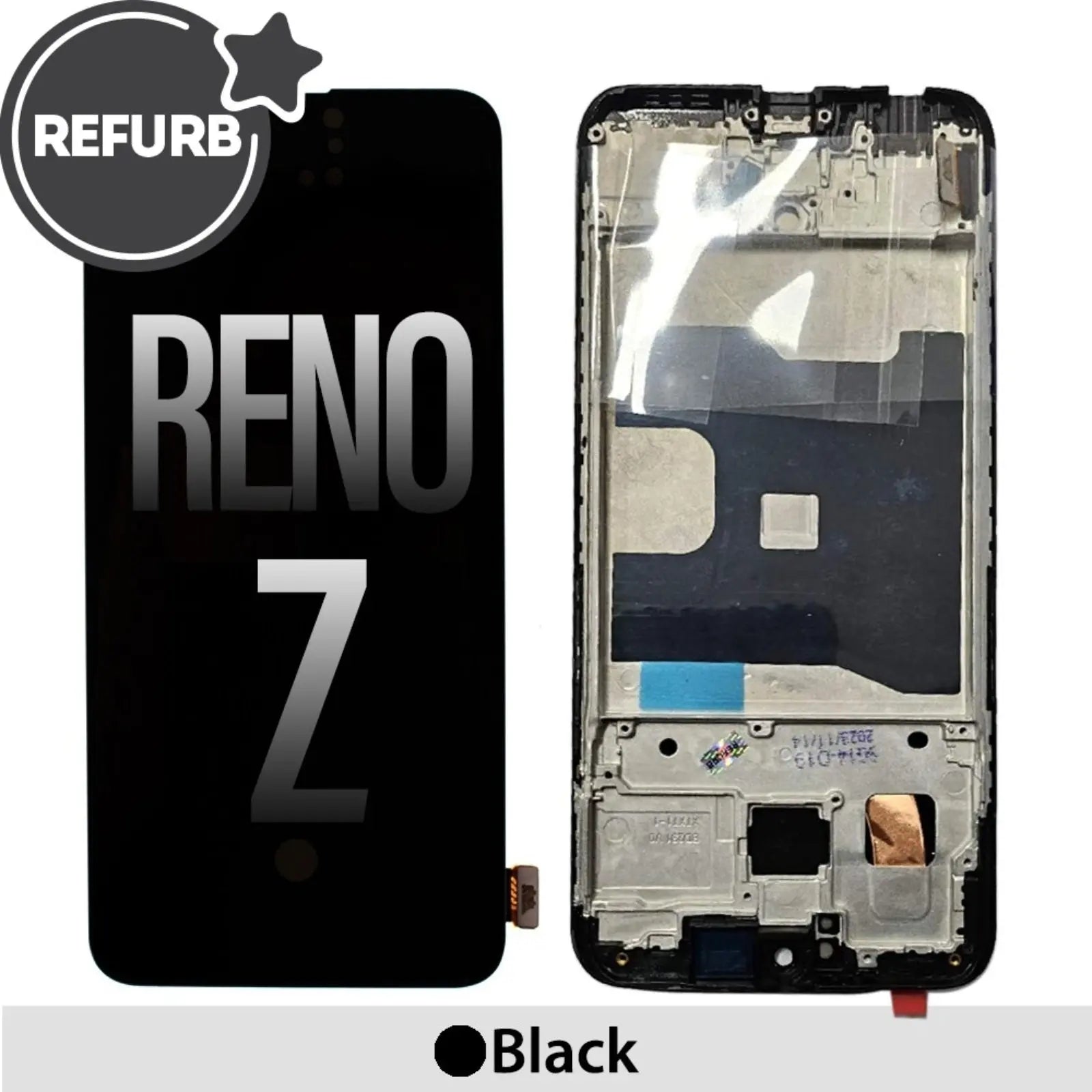 REFURB OLED Screen Replacement Digitizer With Frame For OPPO Reno Z-Black - MyMobile