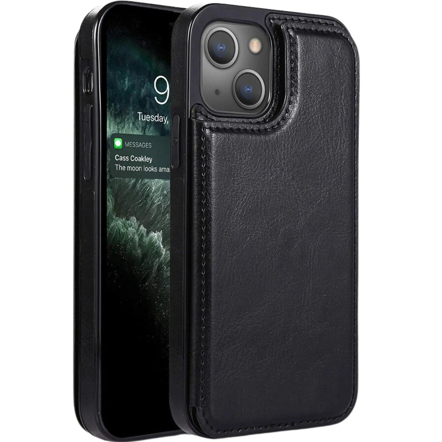 Back Flip Leather Wallet Cover Case for iPhone 15