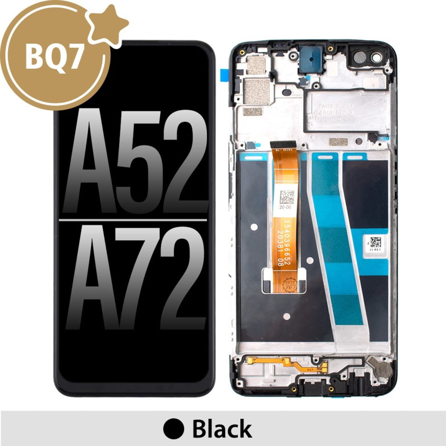 BQ7 LCD Screen Repair for OPPO A52 A72 with Frame (AS the same as service pack, but not from official OPPO) MyMobile