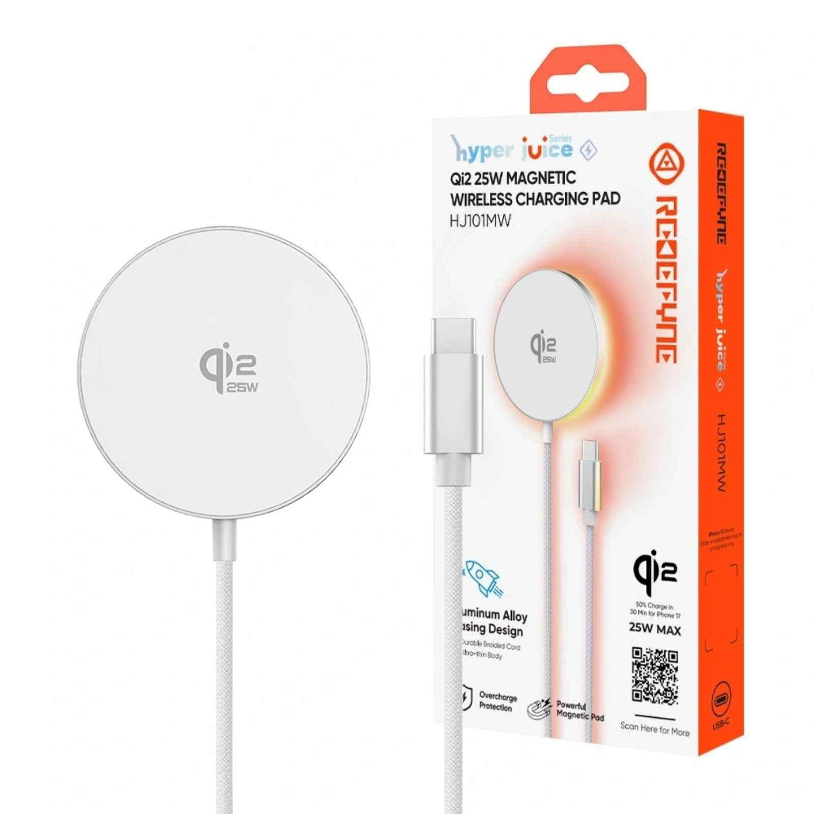 REDEFYNE Qi2.2 25W Magnetic Wireless Charging Pad - Silver