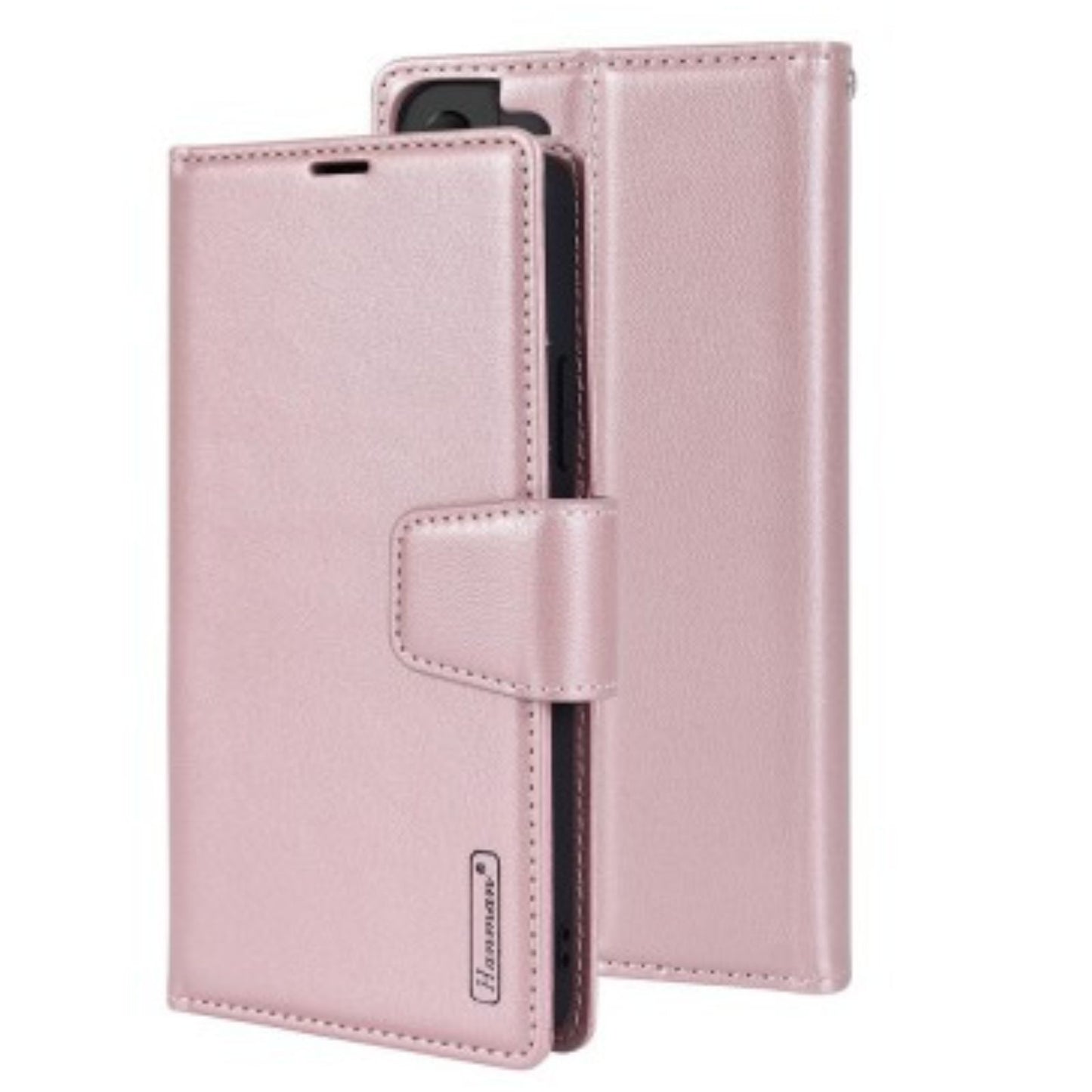 Hanman 2 in 1 Detachable Magnetic Flip Leather Wallet Cover Case for Samsung Galaxy S25 Plus-Rose Gold