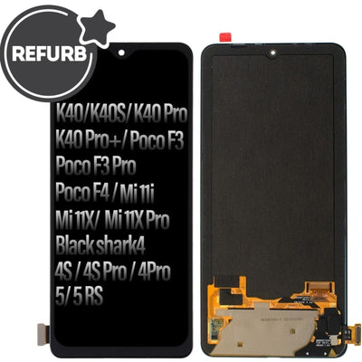 REFURB Xiaomi Redmi K40 / K40S / K40 Pro / K40Pro+ / Poco F3 / Poco F3 Pro / Poco F4 / Mi 11i / Mi 11X / Mi 11X Pro / Black shark4 / 4S / 4S Pro / 4 Pro / 5 / 5 RS OLED Screen Digitizer Replacement