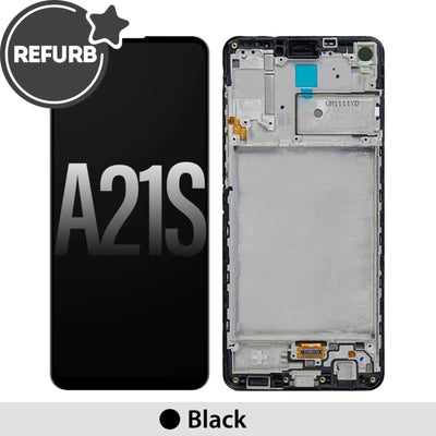Samsung Galaxy A21s A217F REFURB OLED Screen Replacement Digitizer with Frame-Black