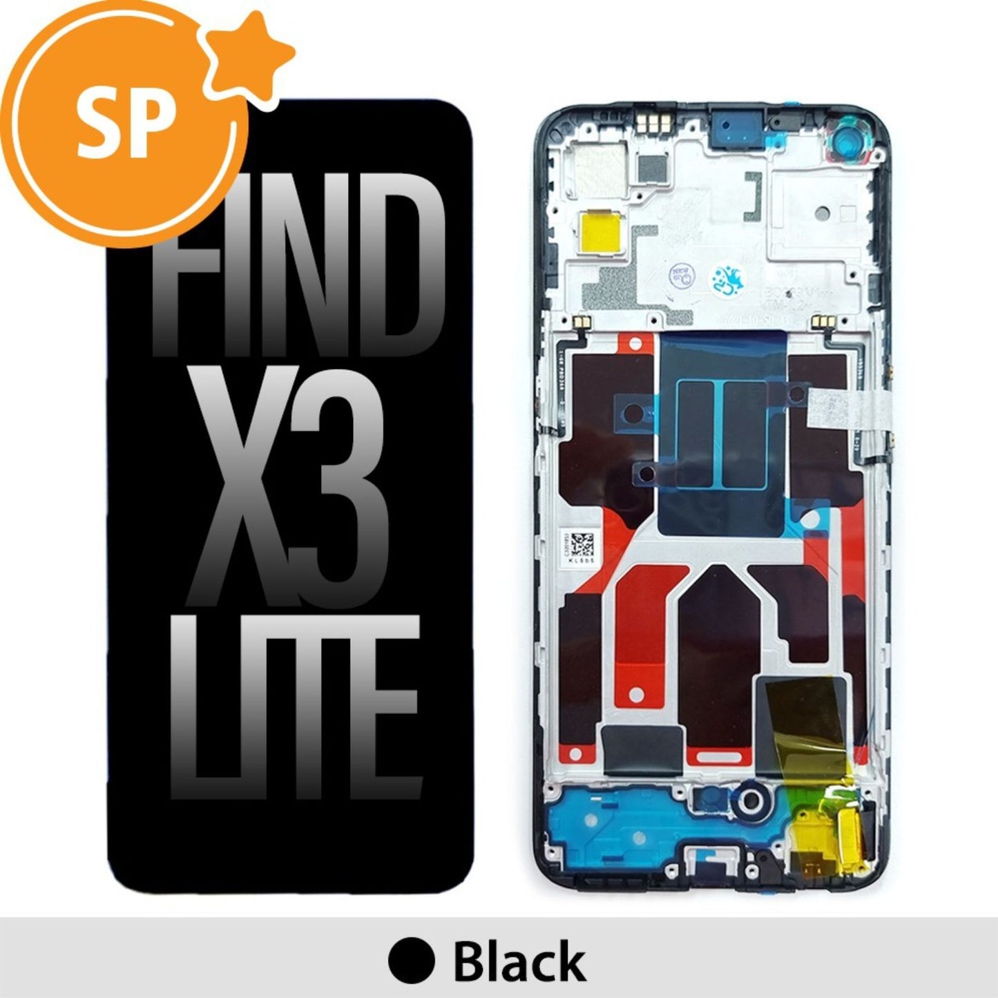 (Service Pack) LCD Screen Repair for OPPO Find X3 Lite 4905997 with Frame -Black MyMobile