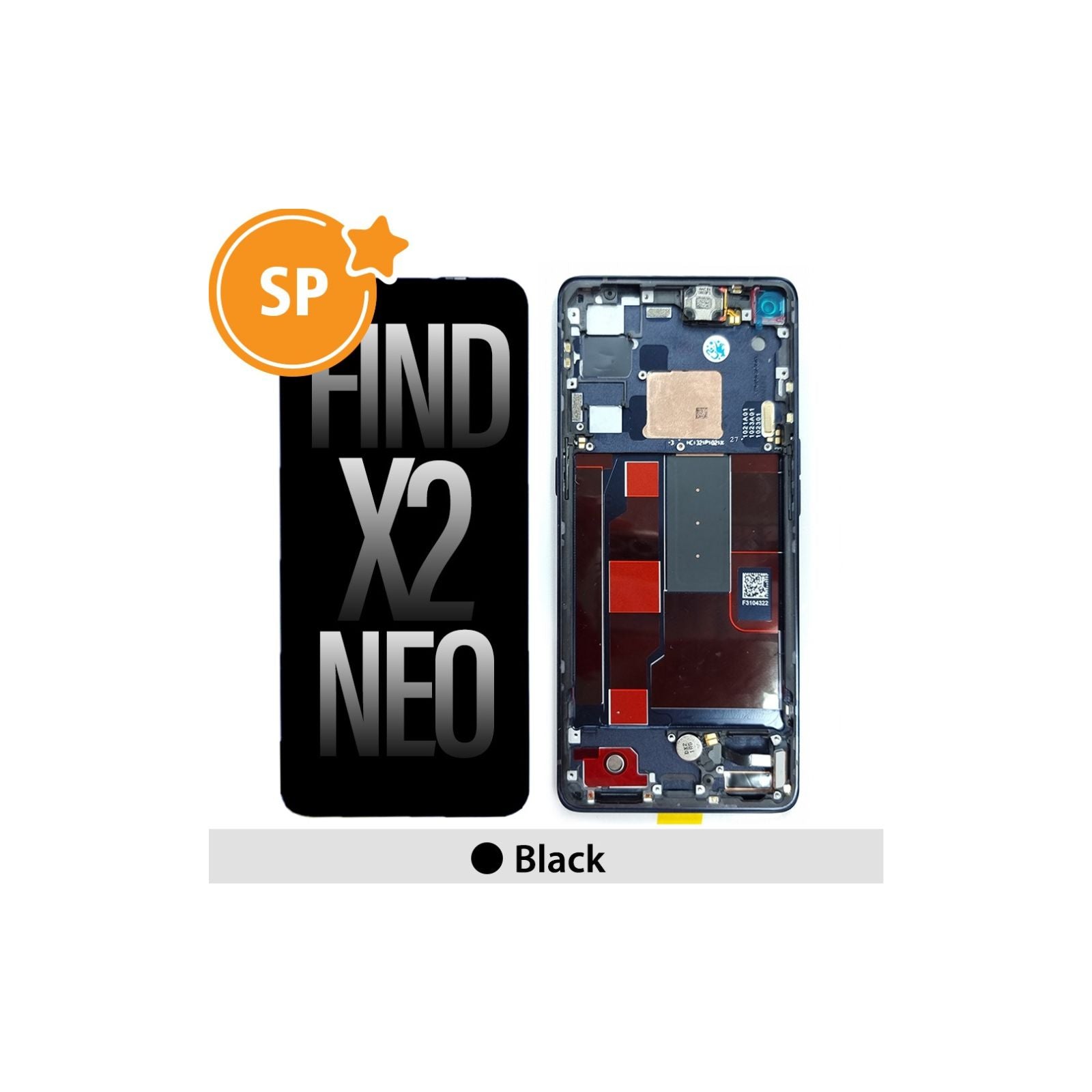 (Service Pack) LCD Screen Repair for OPPO Find X2 Neo 4904017 with Frame -Black MyMobile