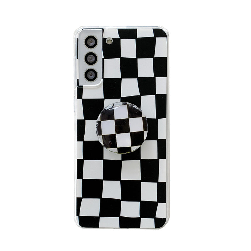 Checkerboard Mobile Phone Case Bracket Soft Shell Protection Cover - MyMobile