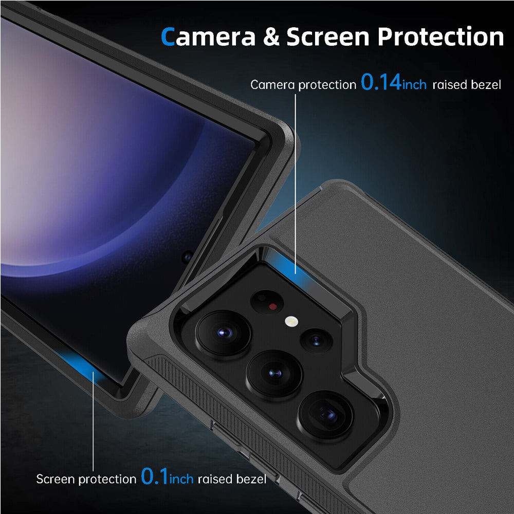 Shockproof Robot Armor Hard Plastic Case Cover with Belt Clip for Samsung Galaxy S24 Ultra