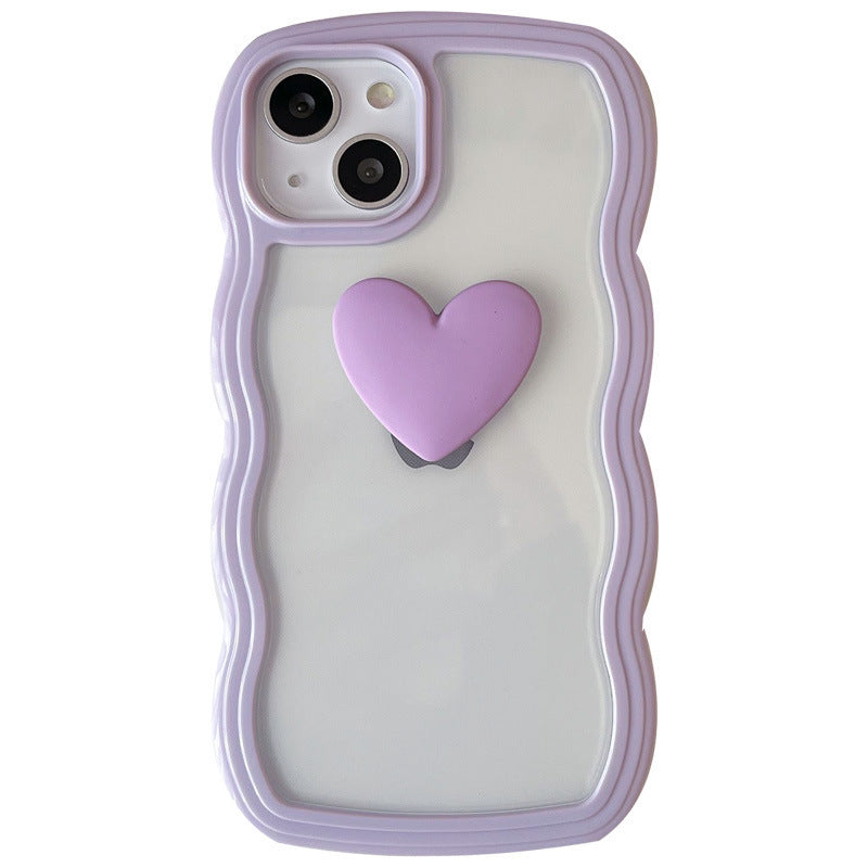 Love Wave Border Phone Case Transparent 3D For iPhone 14