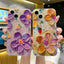 Mobile Phone Case Oil Painting Flower Blue Light Inlaid With Diamond Drop Glue Soft For iPhone 14