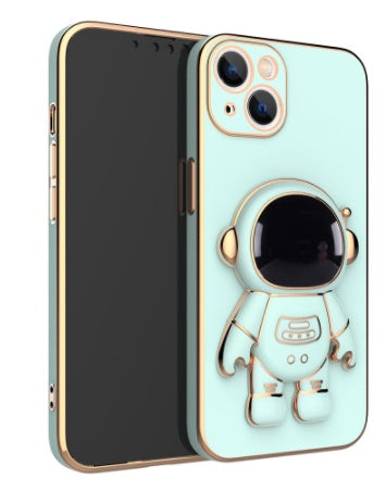 3D Astronaut Phone Case Anti-Drop Electroplating Bracket For iPhone 14