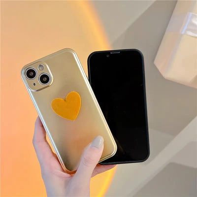 Three-dimensional Love Mobile Phone Electroplating Soft Shell Online Only