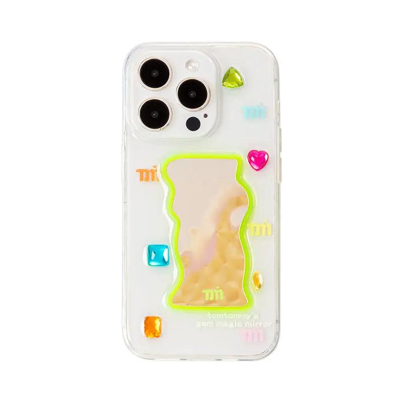 Simple Phone Case With Mirror Gemstone Online Only