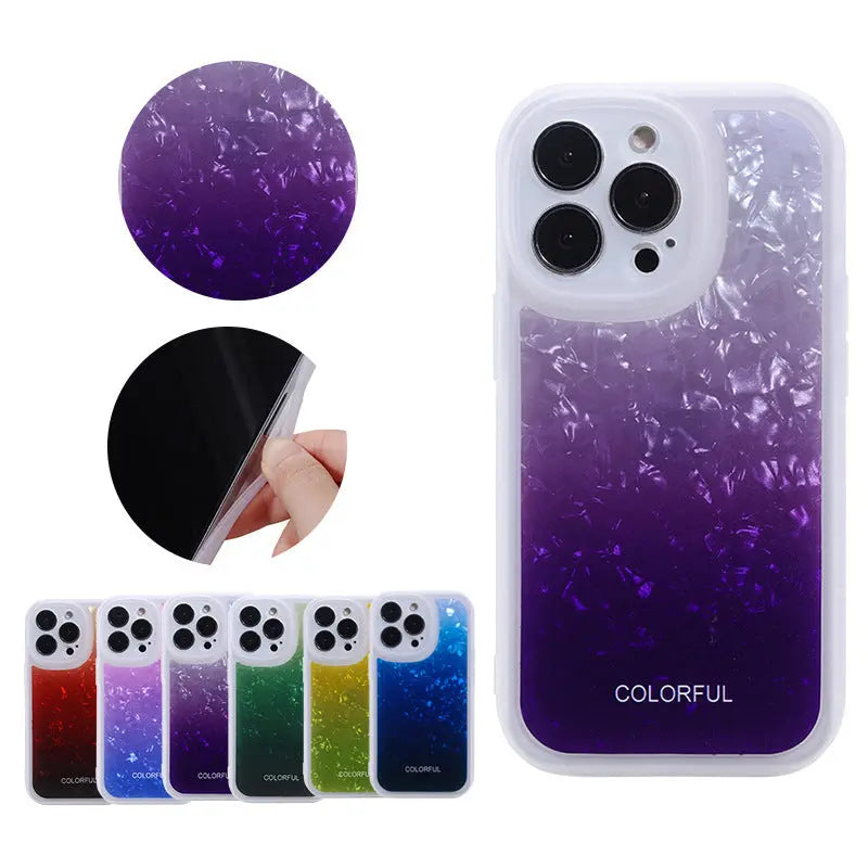 Colorful Mobile Phone Case Silicone Gradient Shell Pattern Online Only