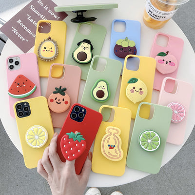 Cute Fruit Holder Phone Case For iPhone 14