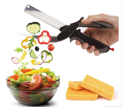 2 in 1 Stainless Steel Kitchen Knife Shears Vegetable Slicer - MyMobile