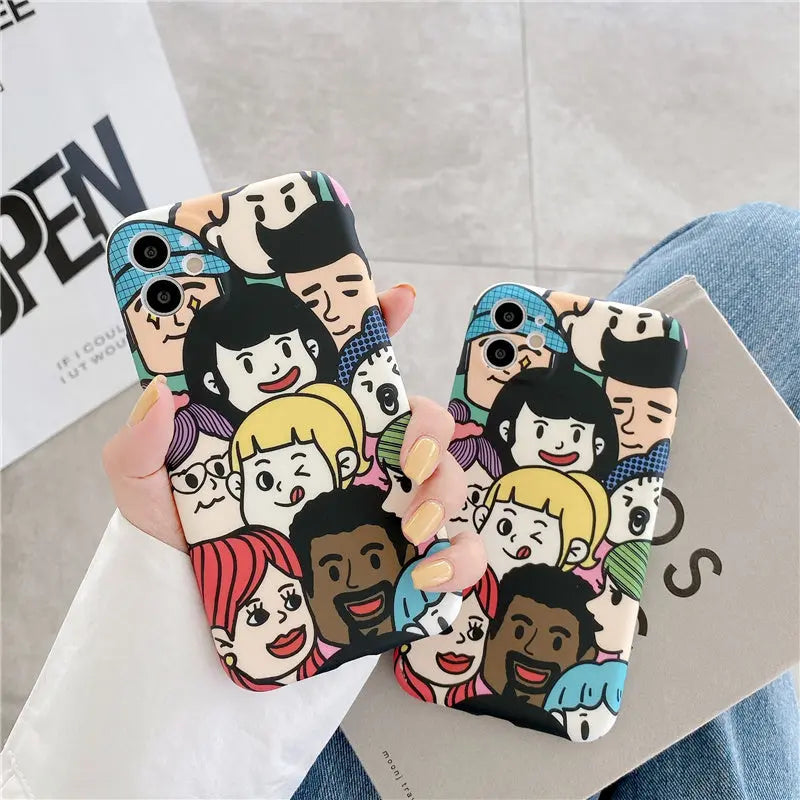 Cartoon Couple Mobile Phone Case Silicone Anti-fall Online Only