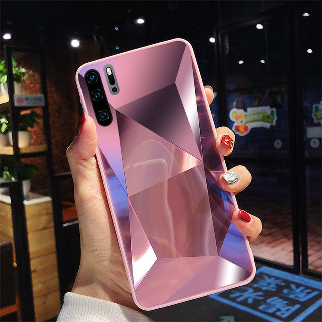 Rhombus mirror phone case Huawei P 30