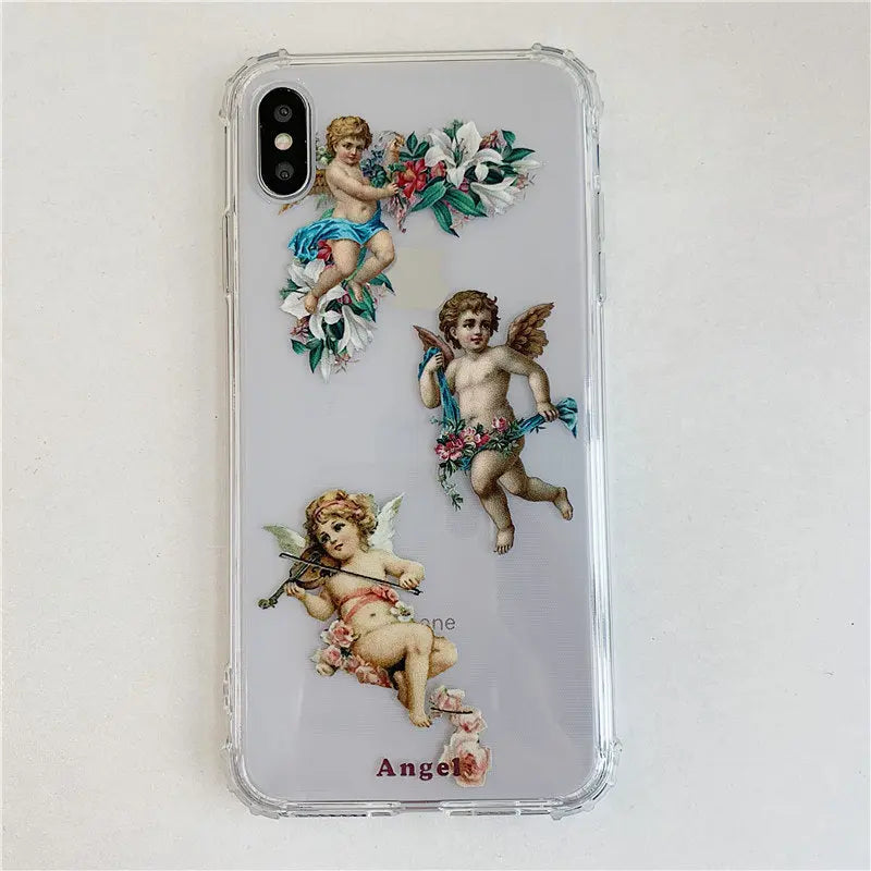 Transparent angel phone case painted soft shell Online Only