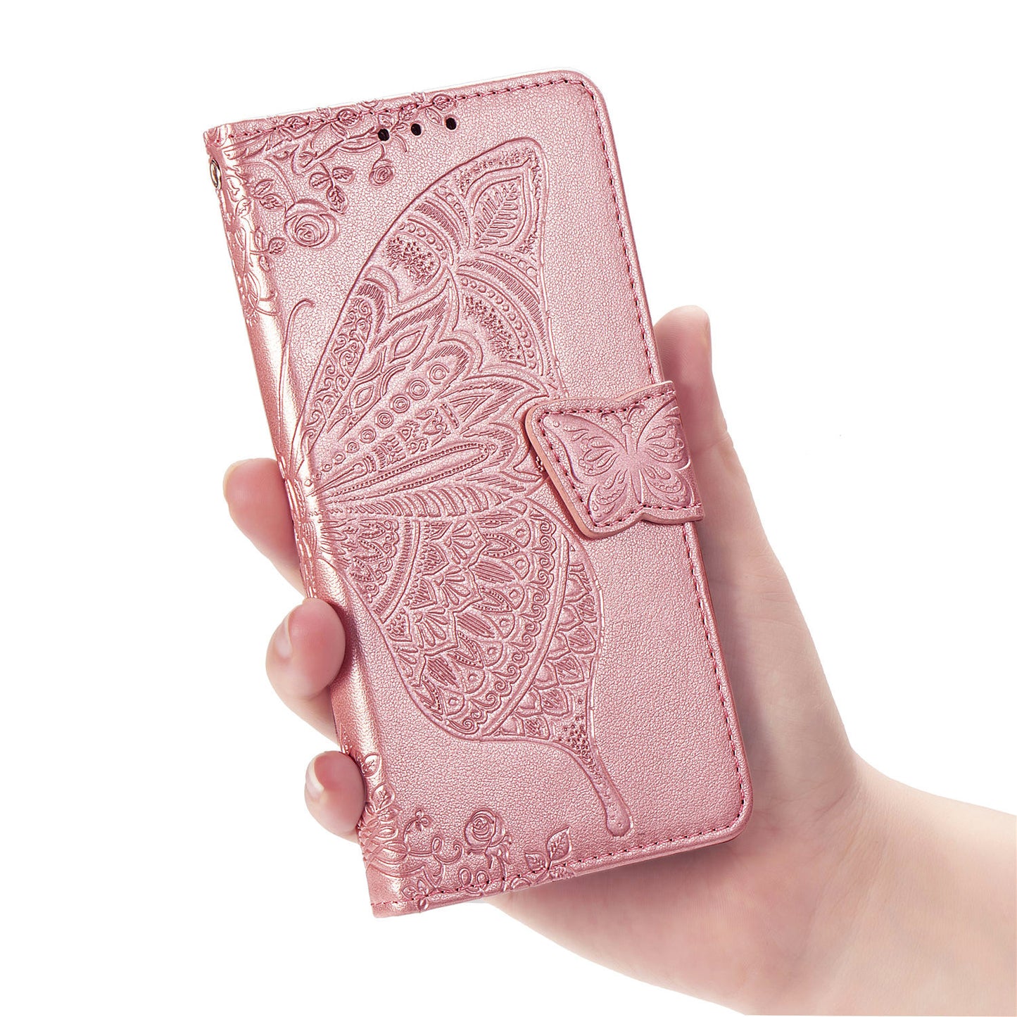 Flower Butterfly Embossed Leather Case For Samsung Galaxy S20