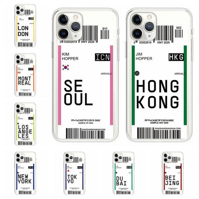 Boarding pass creative transparent mobile phone case Online Only